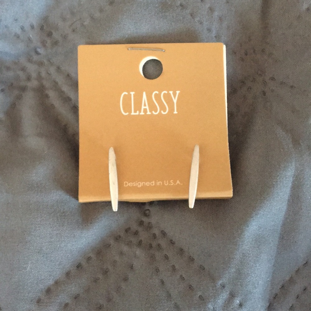 Silver line earrings